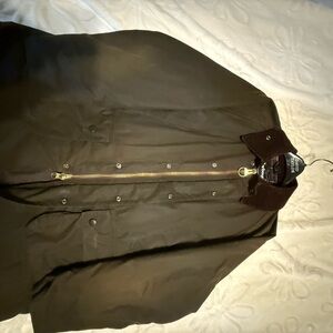 Barbour Brown Jacket with Gold Accents